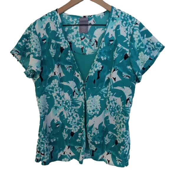 Laura Scott Floral Print Top w/Attached Tank - Picture 6 of 10